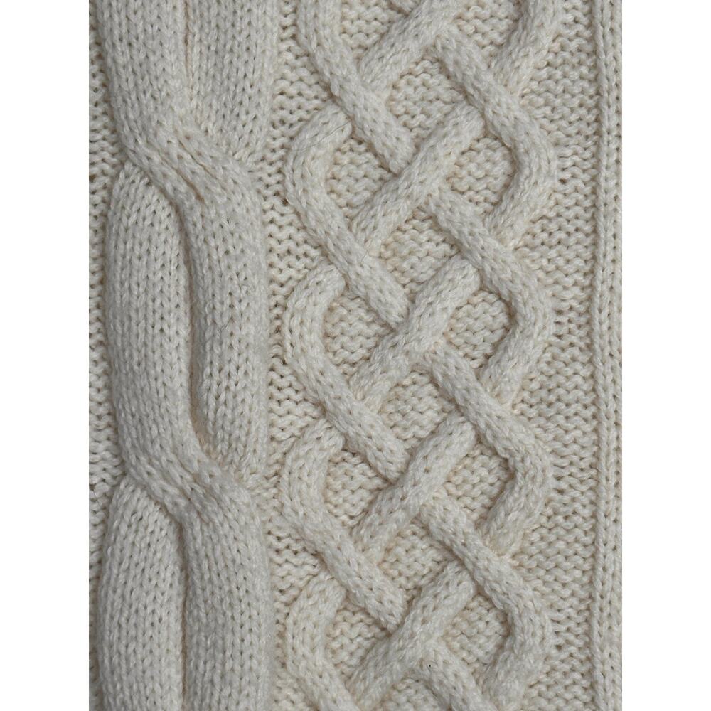 Classic Cream Fisherman Cable Knit Sweater 100% Wool - Picture 5 of 14